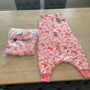 Larkspur Pink Candy Cane  Pajamas Sleep Sack size L